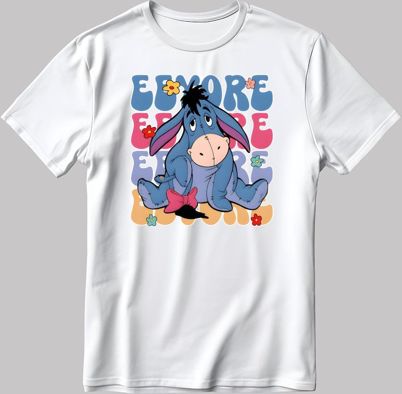Disney Winnie the pooh Eeyore White-Black Men / Women T-Shirt AB157