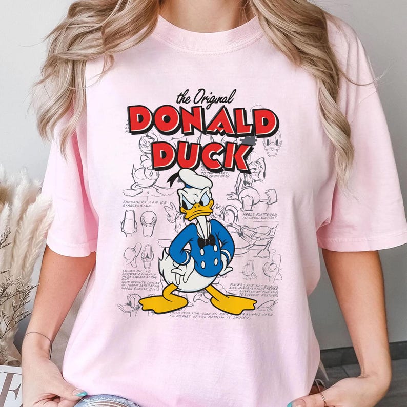 Vintage Disney Donald Duck Sketch Shirt, Disney Family Tee, Disneyland Shirt, Donald Duck Shirts, Disney Vacation Shirt, Disney World Shirt