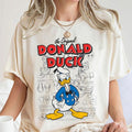 Vintage Disney Donald Duck Sketch Shirt, Disney Family Tee, Disneyland Shirt, Donald Duck Shirts, Disney Vacation Shirt, Disney World Shirt