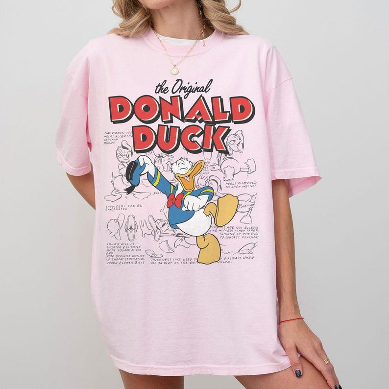 Vintage Disney Donald Duck Sketch Shirt, Disney Family Tee, Disneyland Shirt, Donald Duck Shirts, Disney Vacation Shirt, Disney World Shirt