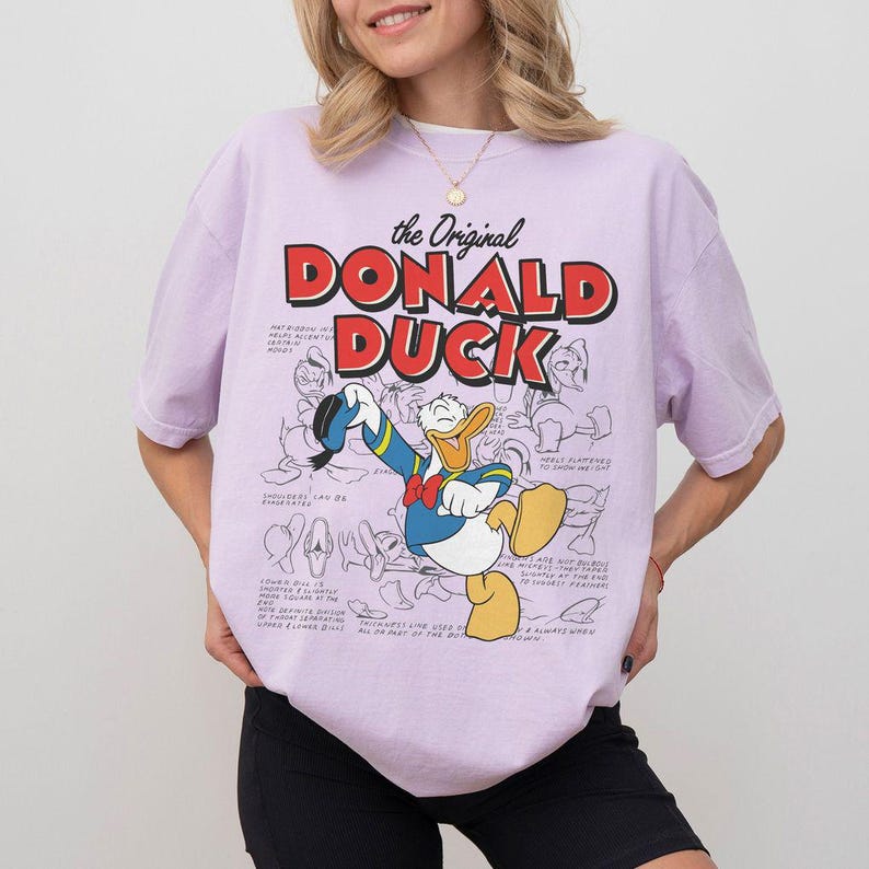 Vintage Disney Donald Duck Sketch Shirt, Disney Family Tee, Disneyland Shirt, Donald Duck Shirts, Disney Vacation Shirt, Disney World Shirt