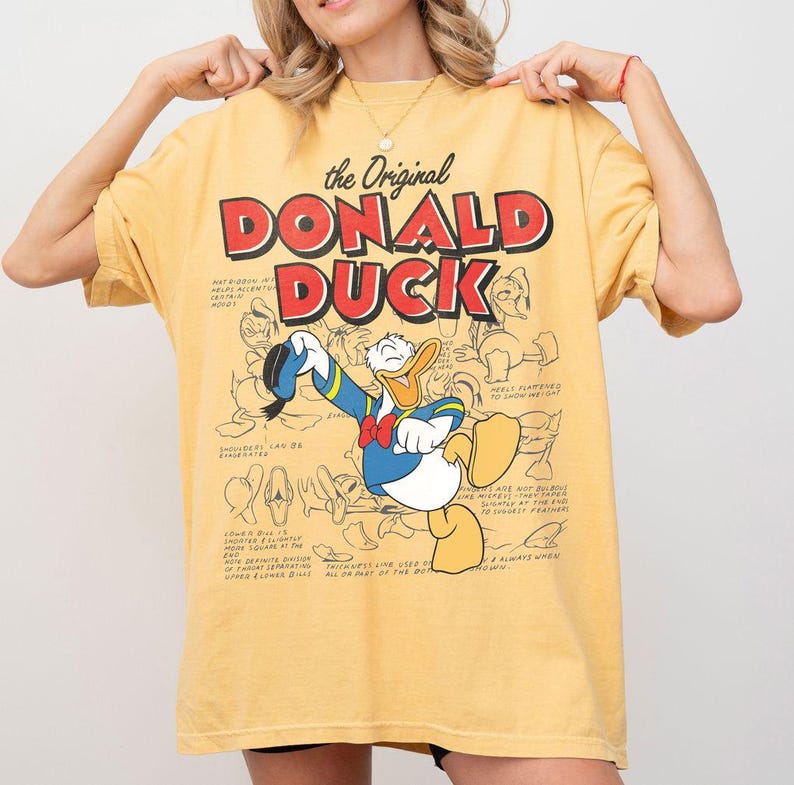 Vintage Disney Donald Duck Sketch Shirt, Disney Family Tee, Disneyland Shirt, Donald Duck Shirts, Disney Vacation Shirt, Disney World Shirt