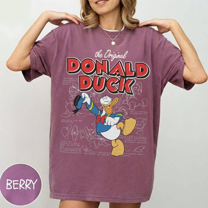 Vintage Disney Donald Duck Sketch Shirt, Disney Family Tee, Disneyland Shirt, Donald Duck Shirts, Disney Vacation Shirt, Disney World Shirt