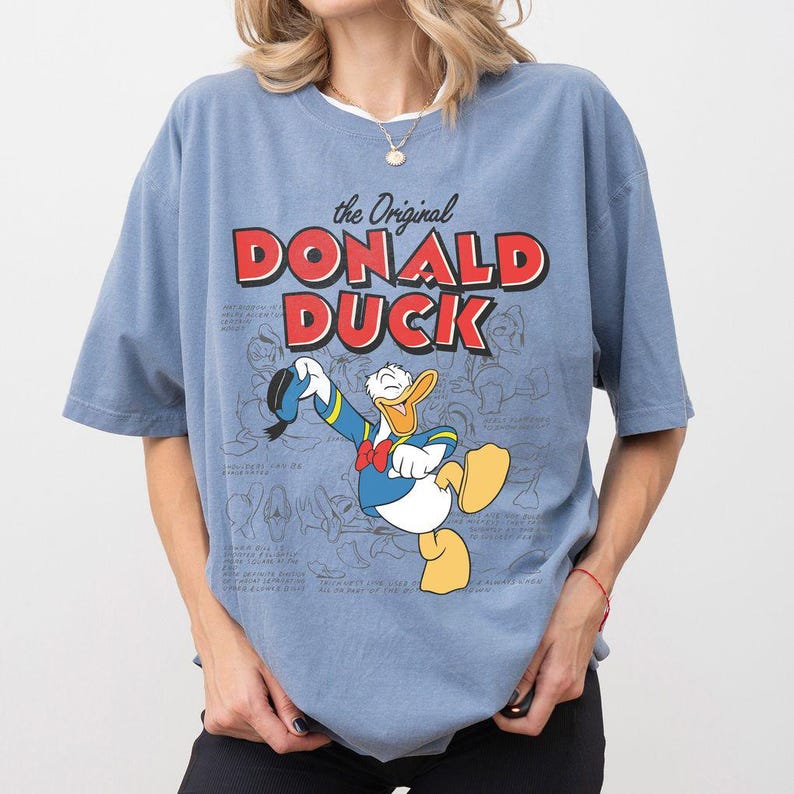 Vintage Disney Donald Duck Sketch Shirt, Disney Family Tee, Disneyland Shirt, Donald Duck Shirts, Disney Vacation Shirt, Disney World Shirt