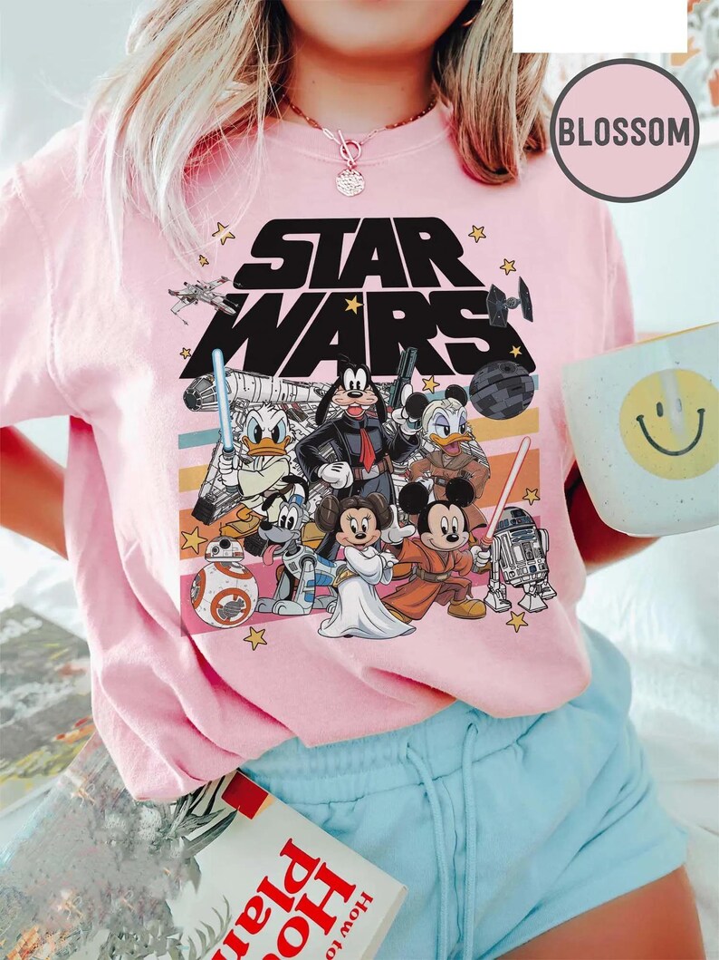 Retro Star Wars Disney Shirt, Mickey Han Solo T-Shirt, Goofy Stormtrooper, Donald Duck Jedi