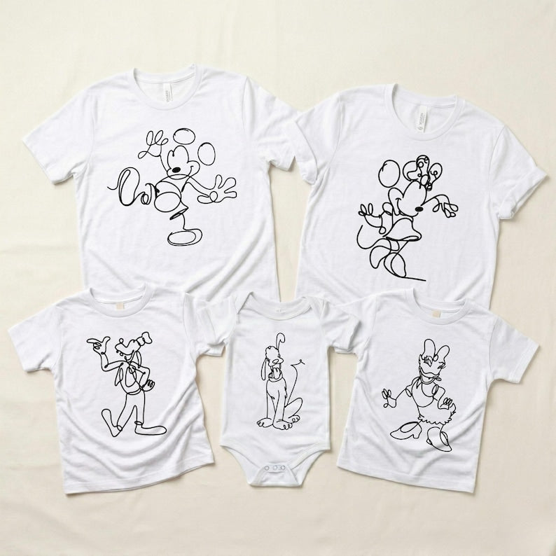Disney Family Matching Line Art Shirts, Mickey Minnie product image 5