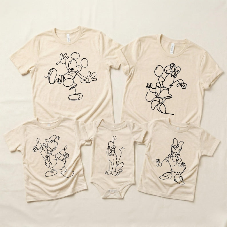 Disney Family Matching Line Art Shirts, Mickey Minnie product image 6