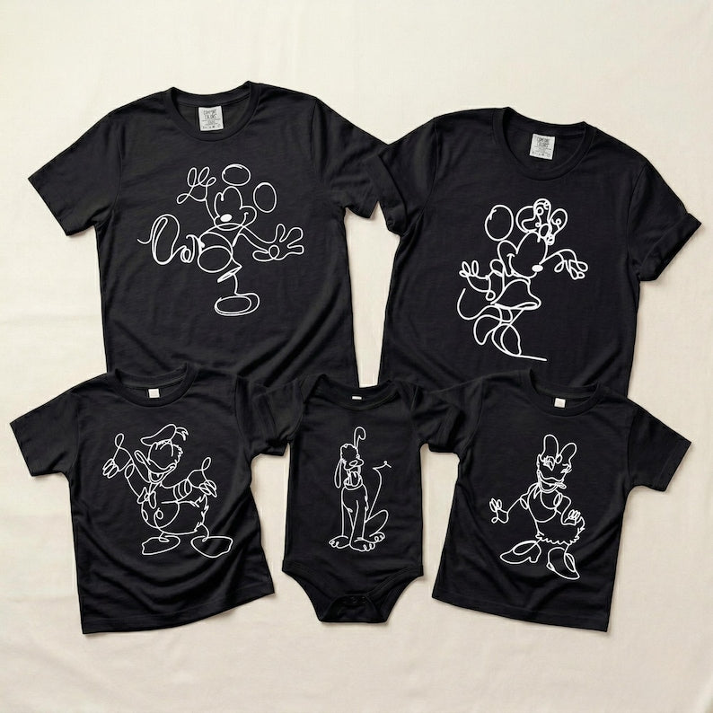 Disney Family Matching Line Art Shirts, Mickey Minnie product image 4