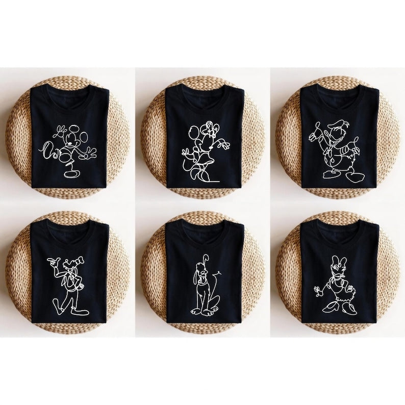 Disney Family Matching Line Art Shirts, Mickey Minnie product image 2
