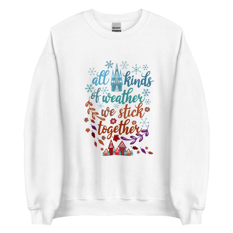 Frozen Christmas Sweatshirt Anna and Elsa Sisters White Christmas Song Sweatshirt