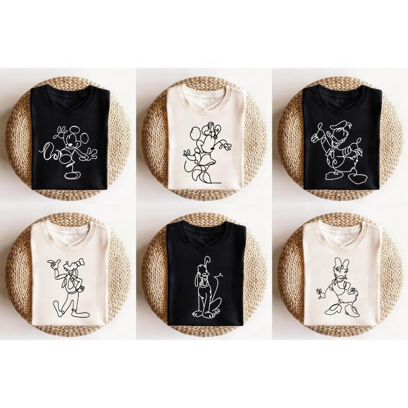 Disney Family Matching Line Art Shirts, Mickey Minnie product image 3