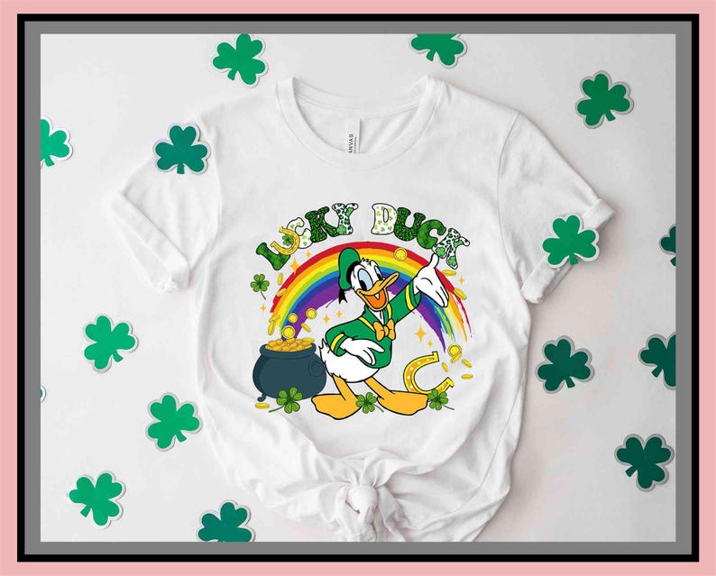 Retro Lucky Duck Donald St Patrick's Day Shirt | Vintage Graphic Tee | Cute Trendy Shirt | Unisex Adult Kid | Aesthetic Gift | GA783