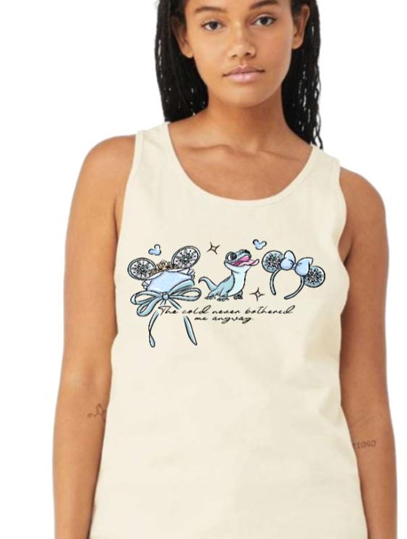Elsa Princess Minnie Ears Tanks /Disney Trip Tank/Cute Elsa Tank Top/Disneyland Tank/Disney Girls Trip/The Cold Never Bothered ME Anyway
