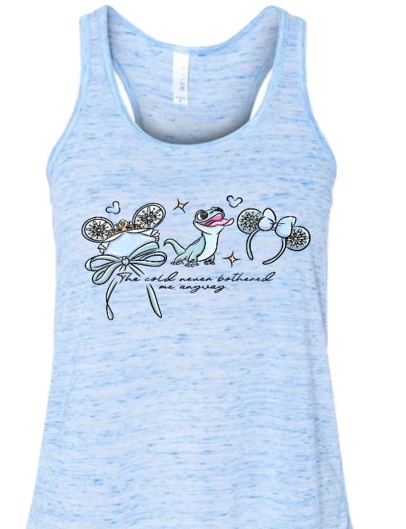 Elsa Princess Minnie Ears Tanks /Disney Trip Tank/Cute Elsa Tank Top/Disneyland Tank/Disney Girls Trip/The Cold Never Bothered ME Anyway