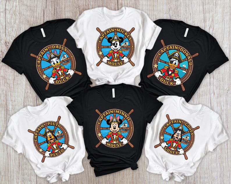 Custom Disney Cruise Pirate Night Shirt, Mickey Minnie Donald Piglet Family Tee, Personalized Birthday & Trip Shirts