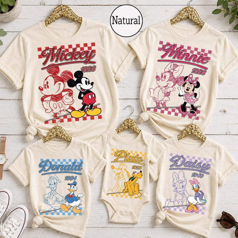 Vintage Disney Family Shirts, Retro Mickey Minnie Friends product image 1