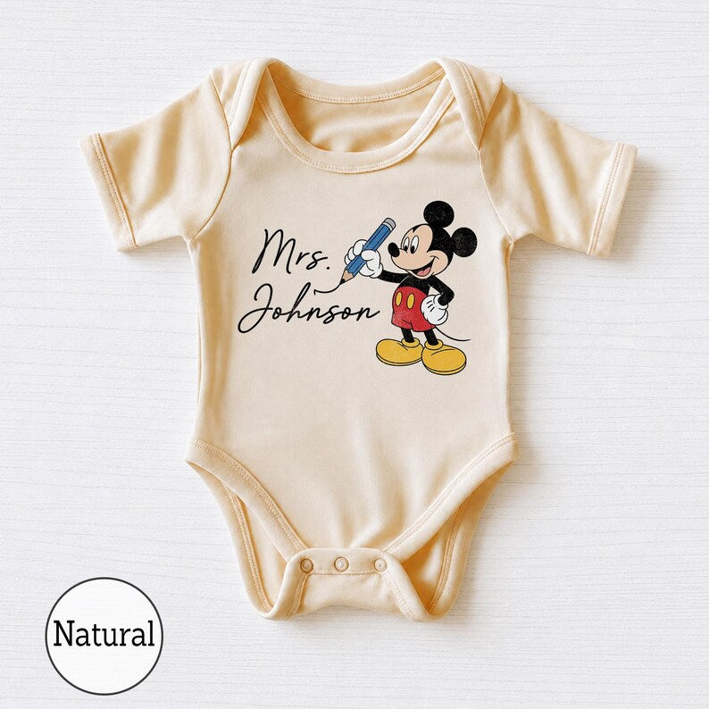 Custom Disney Teacher Shirt, Mickey Minnie Teacher Tee, Personalized Teacher Gift, Back to School Shirt, Disney Alphabet, School Team Top