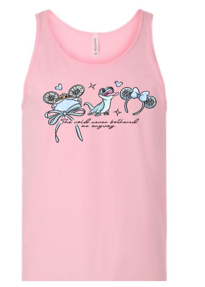 Elsa Princess Minnie Ears Tanks /Disney Trip Tank/Cute Elsa Tank Top/Disneyland Tank/Disney Girls Trip/The Cold Never Bothered ME Anyway