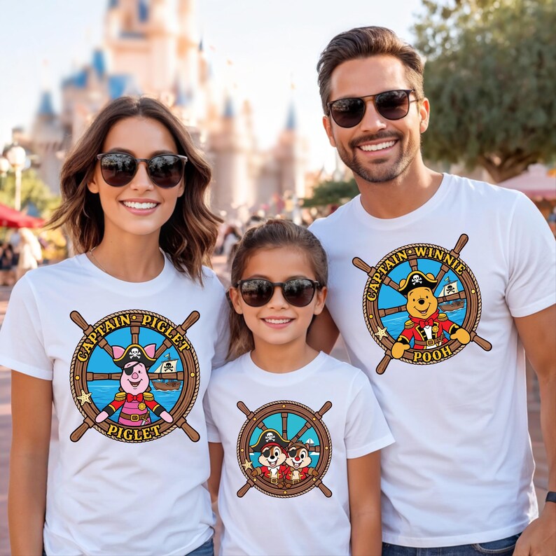 Custom Disney Cruise Pirate Night Shirt, Mickey Minnie Donald Piglet Family Tee, Personalized Birthday & Trip Shirts