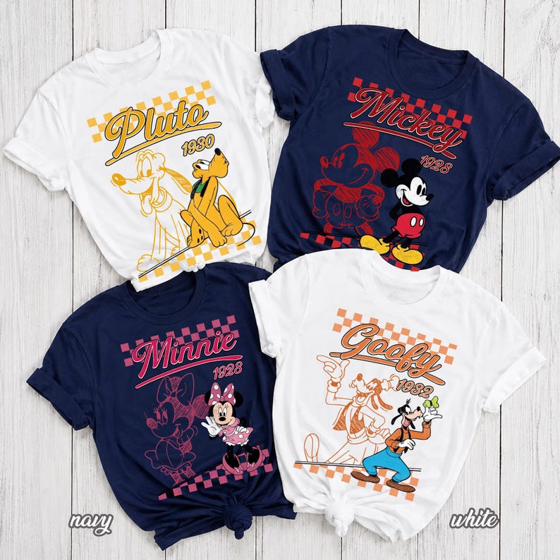 Vintage Disney Family Shirts, Retro Mickey Minnie Friends product image 3