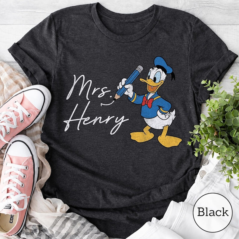 Custom Disney Teacher Shirt, Mickey Minnie Teacher Tee, Personalized Teacher Gift, Back to School Shirt, Disney Alphabet, School Team Top