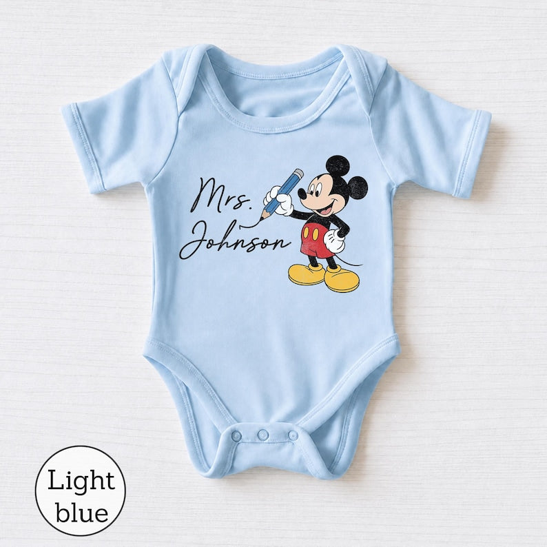 Custom Disney Teacher Shirt, Mickey Minnie Teacher Tee, Personalized Teacher Gift, Back to School Shirt, Disney Alphabet, School Team Top