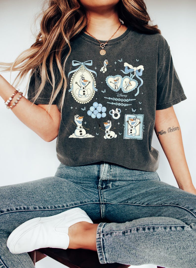 Coquette Bow Olaf Shirt, Disney Frozen Olaf Sweatshirt, Cute Olaf Fan Tee, Coquette Winter Snowman T-shirt, Disney Family Trip Outfit