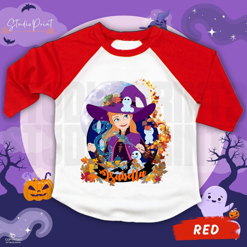 Personalized Princess Halloween Raglan Shirt, Family Matching IH9