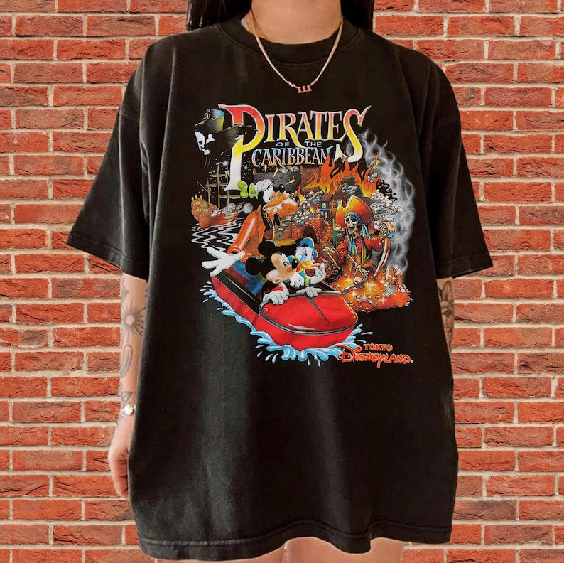 Vintage Disney Pirates of the Caribbean Mickey Donald Goofy T-Shirt | Pirate Life | Disneyland Family Matching Outfits R932