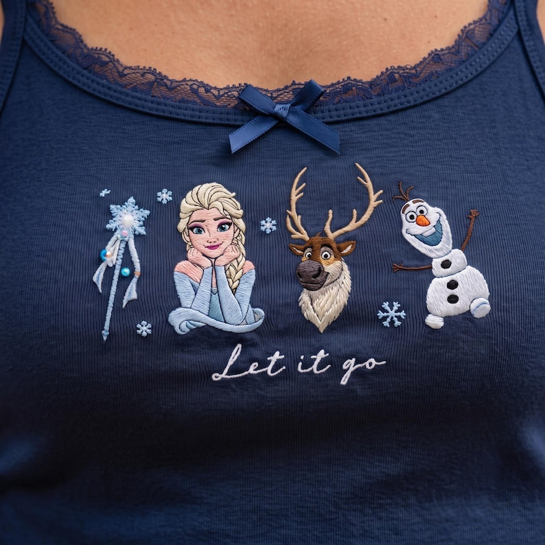 Embroidered Disney Elsa Princess Sweatshirt, Frozen Elsa Let It Go Sweatshirt, Olaf Princess Security Embroidered Shirt