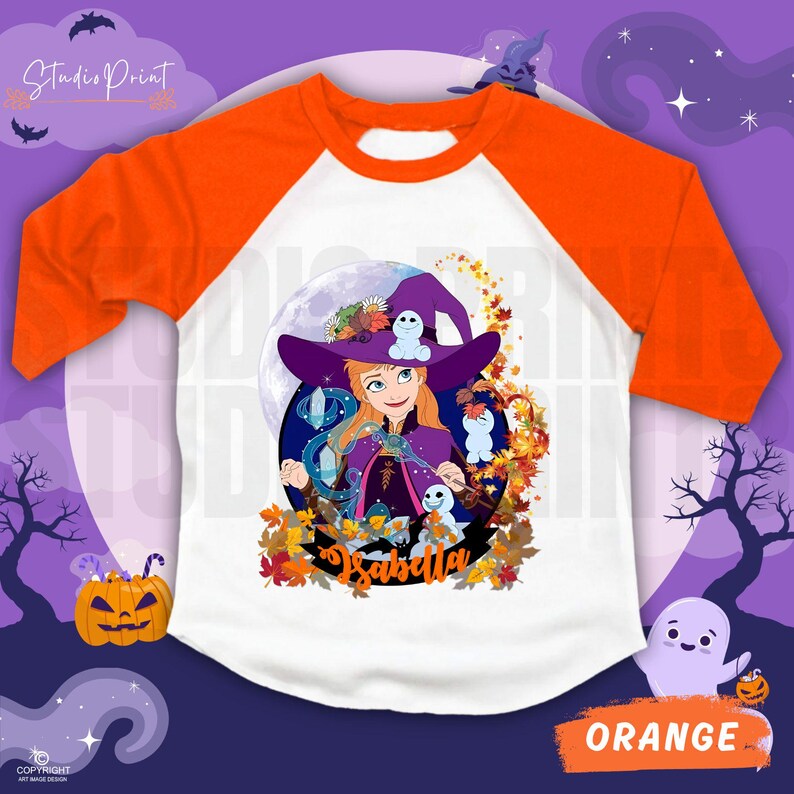 Personalized Princess Halloween Raglan Shirt, Family Matching IH9