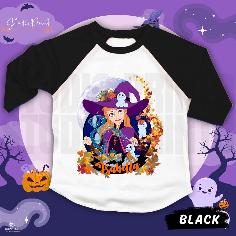 Personalized Princess Halloween Raglan Shirt, Family Matching IH9