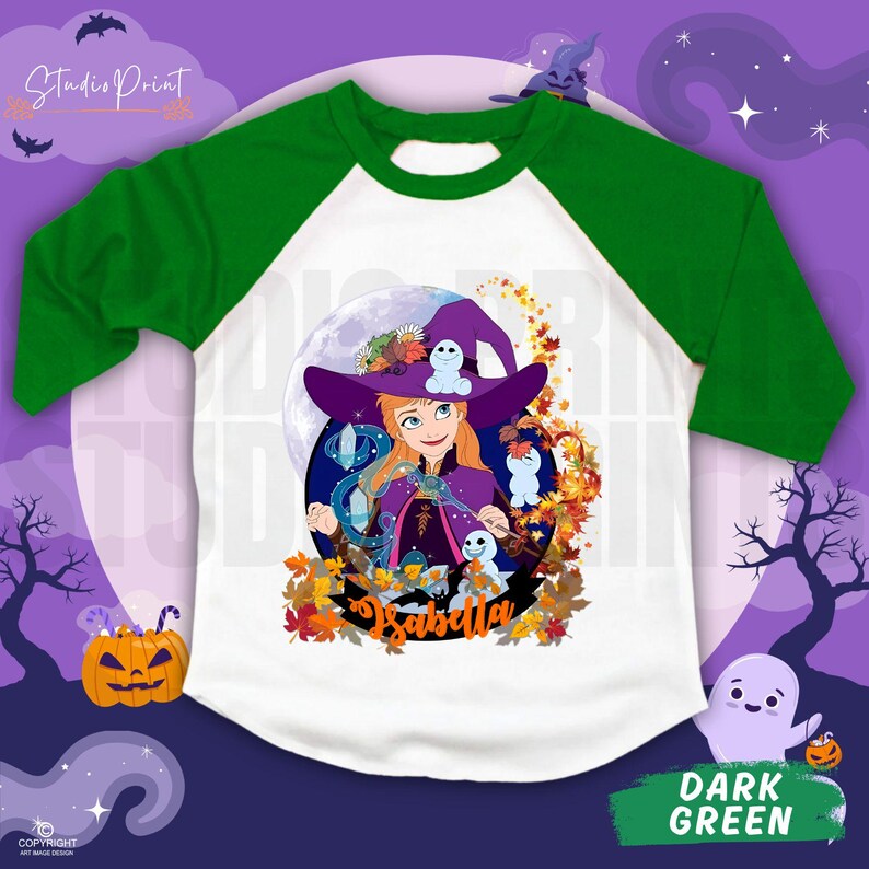 Personalized Princess Halloween Raglan Shirt, Family Matching IH9
