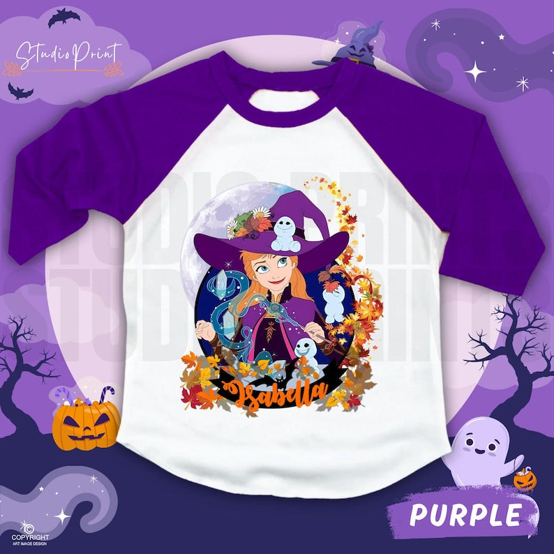 Personalized Princess Halloween Raglan Shirt, Family Matching IH9