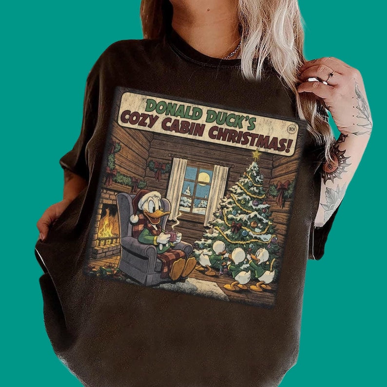 Disney Donald Duck and Ducktales Donald Duck’s Cozy Cabin Christmas Shirt | Donald Christmas Shirt | WDW Christmas Holiday Trip Tee R145