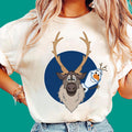 Disney Frozen 2 Olaf and Sven T-Shirt | Disney Olaf Sven Portrait Shirt | Disneyland Matching Family Party Gift 2025 | Aesthetic Gift R184