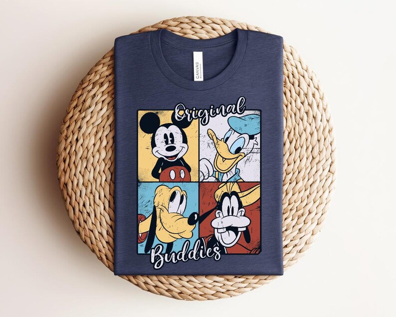 Vintage Mickey Mouse Shirt, Retro Donald Duck Graphic Tee, Classic Goofy Pluto Cartoon Shirt, Distressed Disney Friends T Shirt