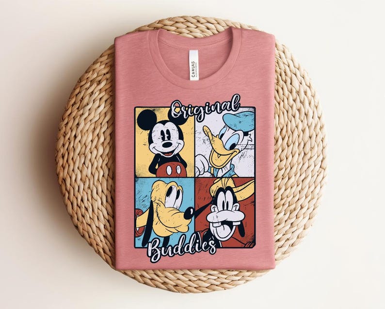 Vintage Mickey Mouse Shirt, Retro Donald Duck Graphic Tee, Classic Goofy Pluto Cartoon Shirt, Distressed Disney Friends T Shirt