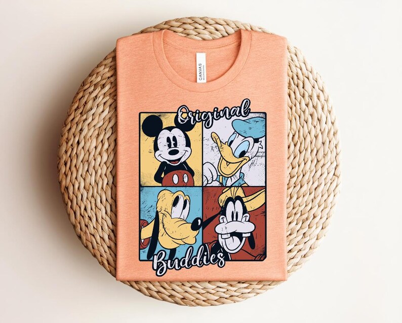 Vintage Mickey Mouse Shirt, Retro Donald Duck Graphic Tee, Classic Goofy Pluto Cartoon Shirt, Distressed Disney Friends T Shirt
