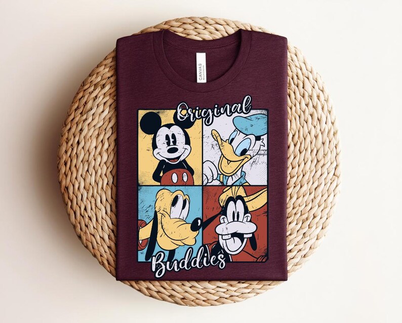 Vintage Mickey Mouse Shirt, Retro Donald Duck Graphic Tee, Classic Goofy Pluto Cartoon Shirt, Distressed Disney Friends T Shirt