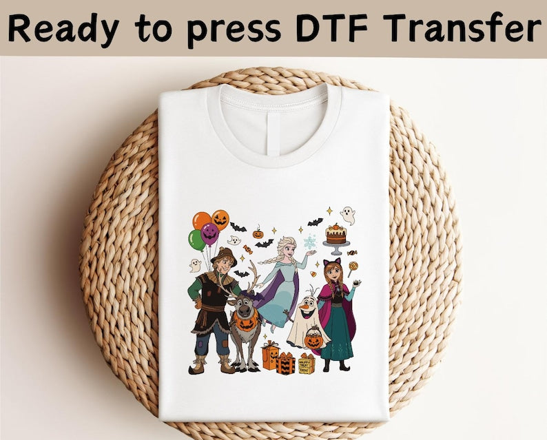 Disney Frozen Friends Halloween DTF, Elsa Anna Olaf product image 1