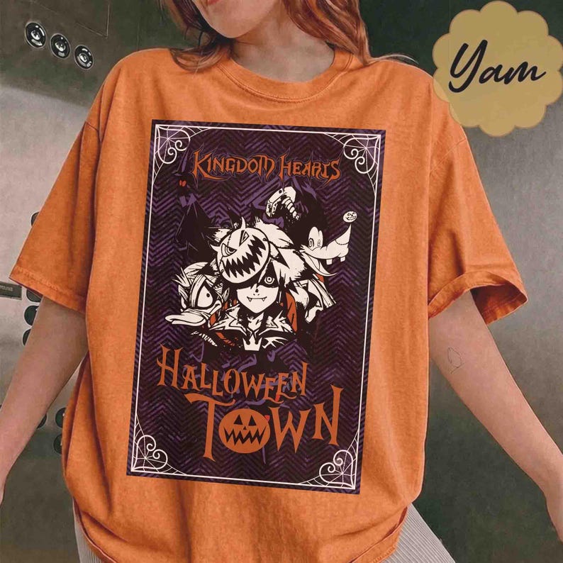 Disney Kingdom Hearts Halloween Town Wash T-Shirt, Donald Goofy Sora Halloween Tee, Disneyland Halloween Family, Disney Birthday Trip 2026