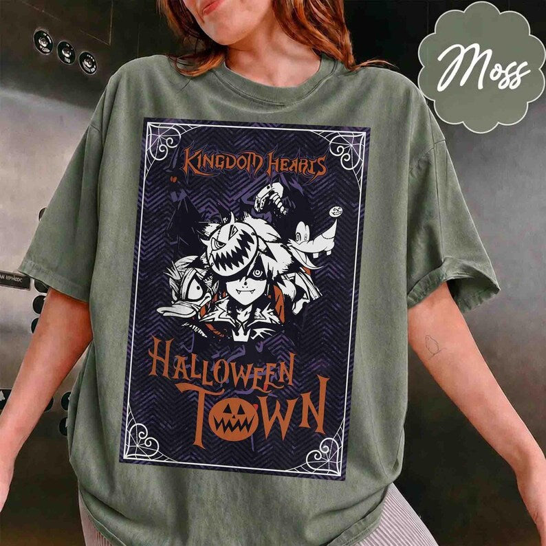 Disney Kingdom Hearts Halloween Town Wash T-Shirt, Donald Goofy Sora Halloween Tee, Disneyland Halloween Family, Disney Birthday Trip 2026