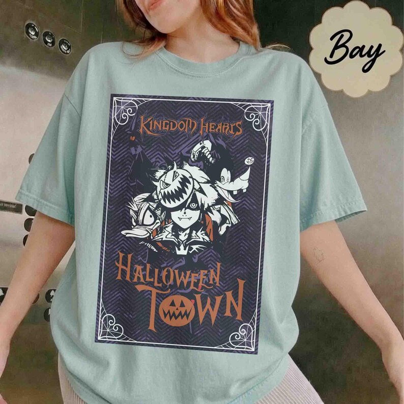 Disney Kingdom Hearts Halloween Town Wash T-Shirt, Donald Goofy Sora Halloween Tee, Disneyland Halloween Family, Disney Birthday Trip 2026