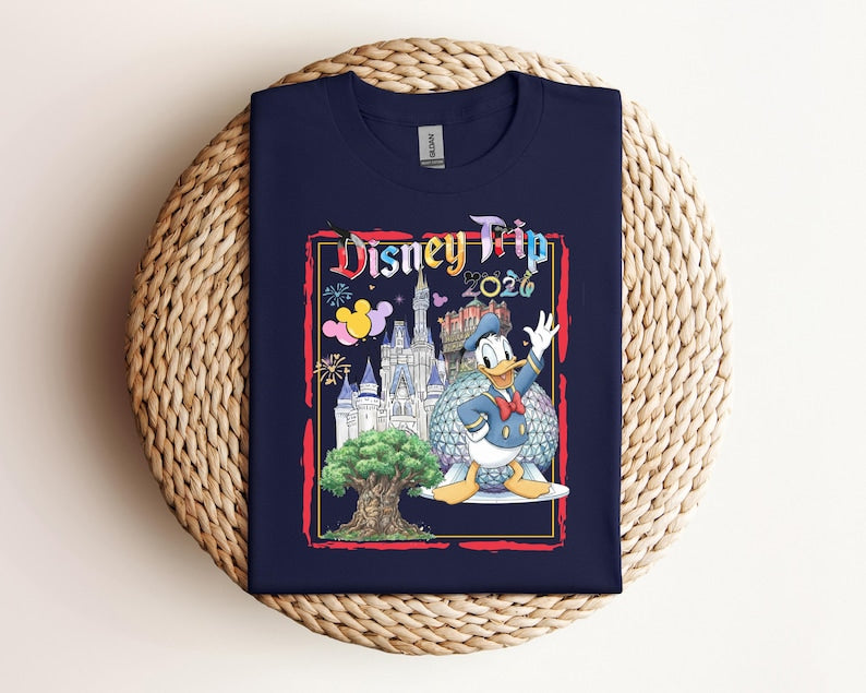 Donald Duck Disney Trip 2026 , Disneyworld Family Vacation Tee, Disney Family Matching Shirt