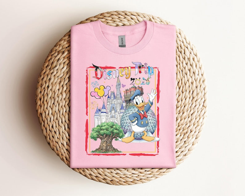 Donald Duck Disney Trip 2026 , Disneyworld Family Vacation Tee, Disney Family Matching Shirt