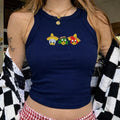 Three Caballeros Embroidered Ribbed Tank Top, Donald Duck Disney Crop Tank, Gift for Her