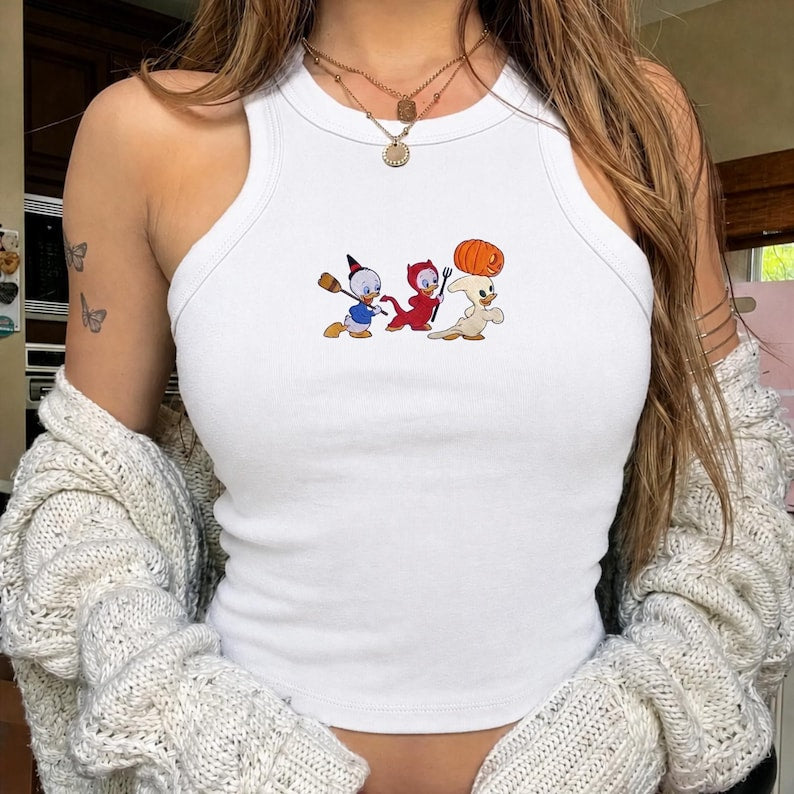Embroidered Trick Or Treat Tank Top, Disney Halloween Duck product image 5
