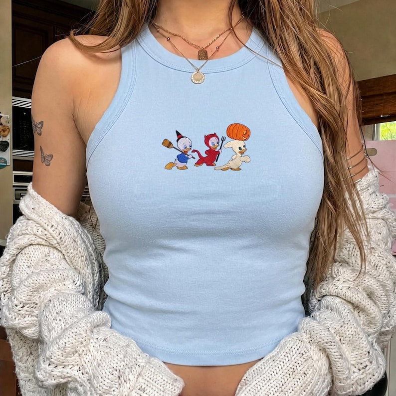 Embroidered Trick Or Treat Tank Top, Disney Halloween Duck product image 4