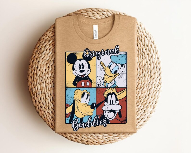 Vintage Mickey Mouse Shirt, Retro Donald Duck Graphic Tee, Classic Goofy Pluto Cartoon Shirt, Distressed Disney Friends T Shirt